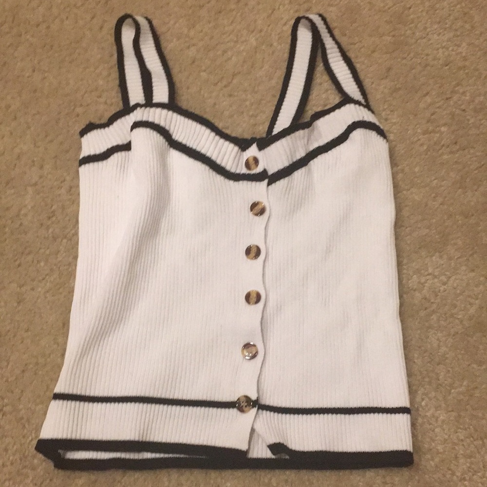 Shein white button tanktop